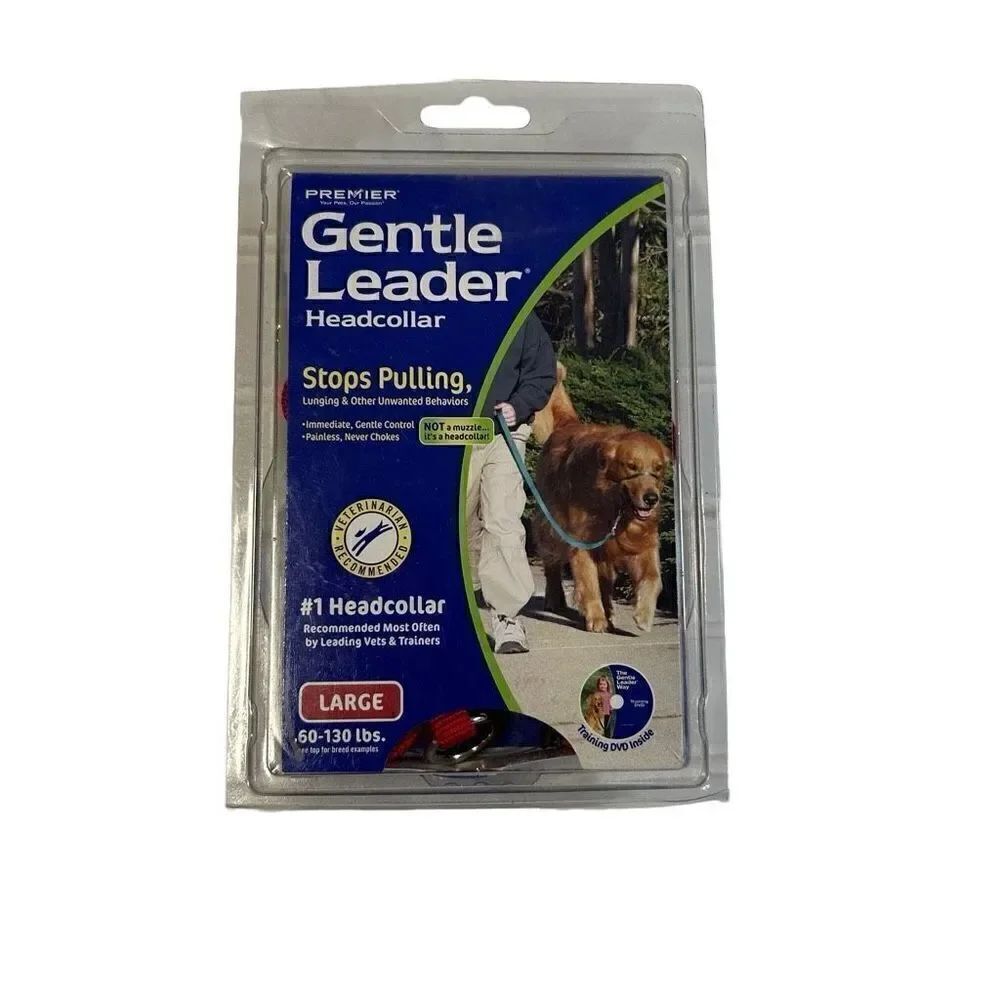 Premier Gentle Leader Headcollor and DVD New Sealed Size Large (60-130 lbs) Red